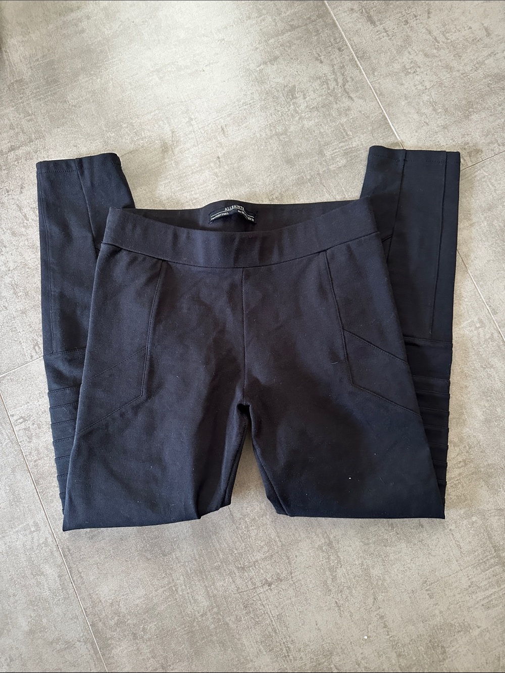 AllSaints Black High-Rise Ponte Leggings